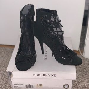 Modern Vice Ghillie Black Suede Lace-Up Booties